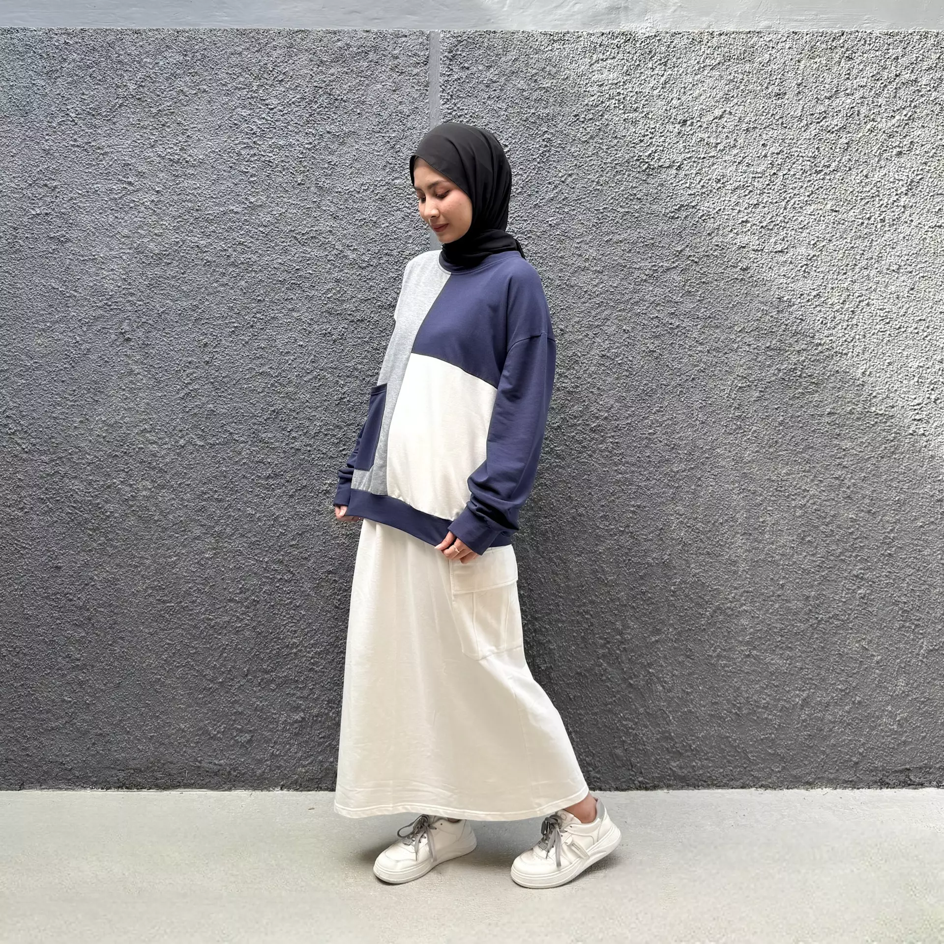 Setelan Sporty Skirt Olla  BIRU- PUTIH