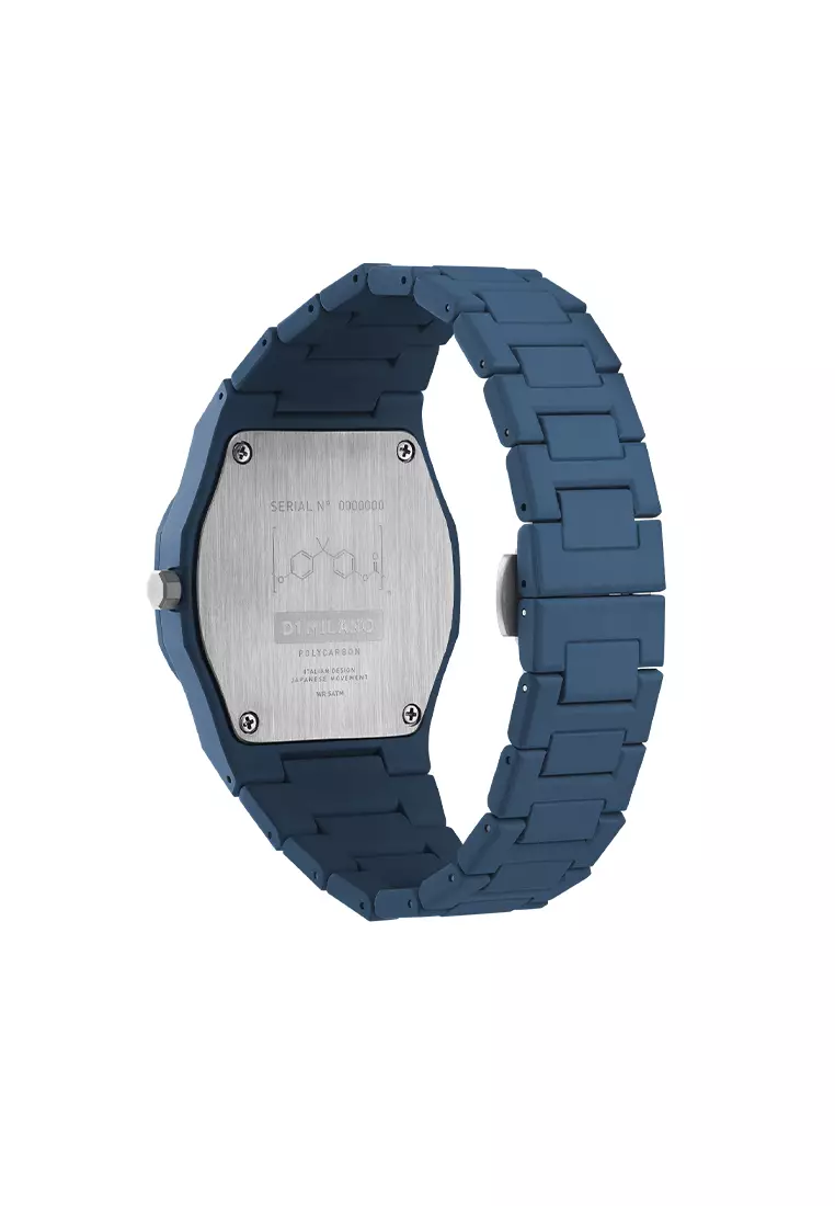 Navy Blue Polycarbon Bracelet Watch, 40.5 mm