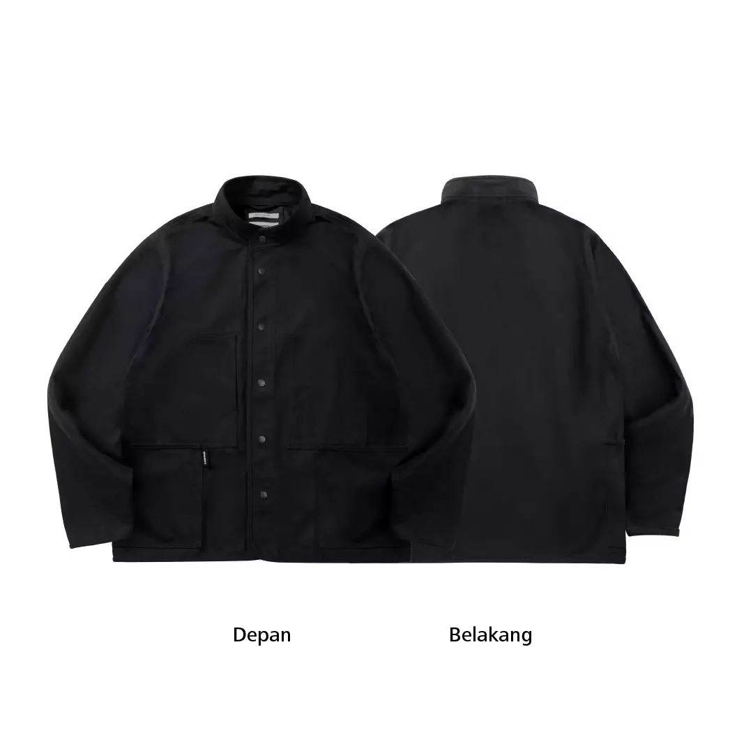 Bodypack Hoxadrine 1.0 Basic Jacket Hangout Pria Wanita Harian Jaket Praktis - Hitam