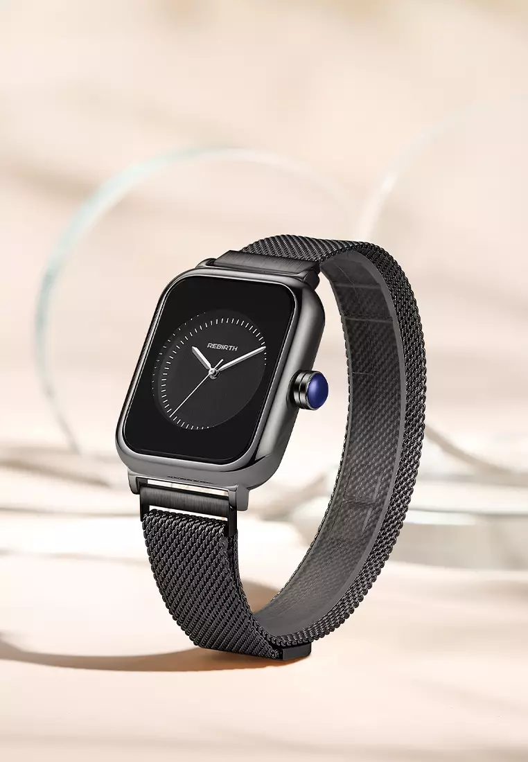 jam tangan wanita pria Rebirth fashion casual sport mesh band waterproof jam