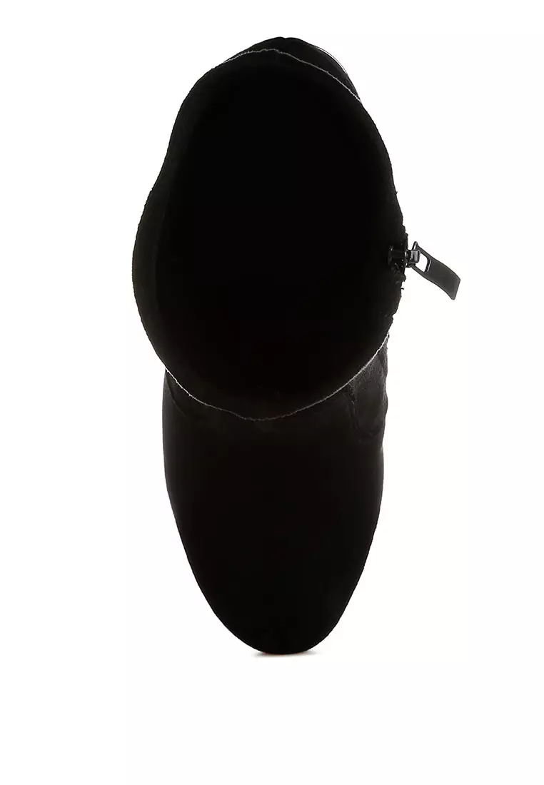 Sepatu Bot Kaus Kaki Mikrofiber Warna Hitam