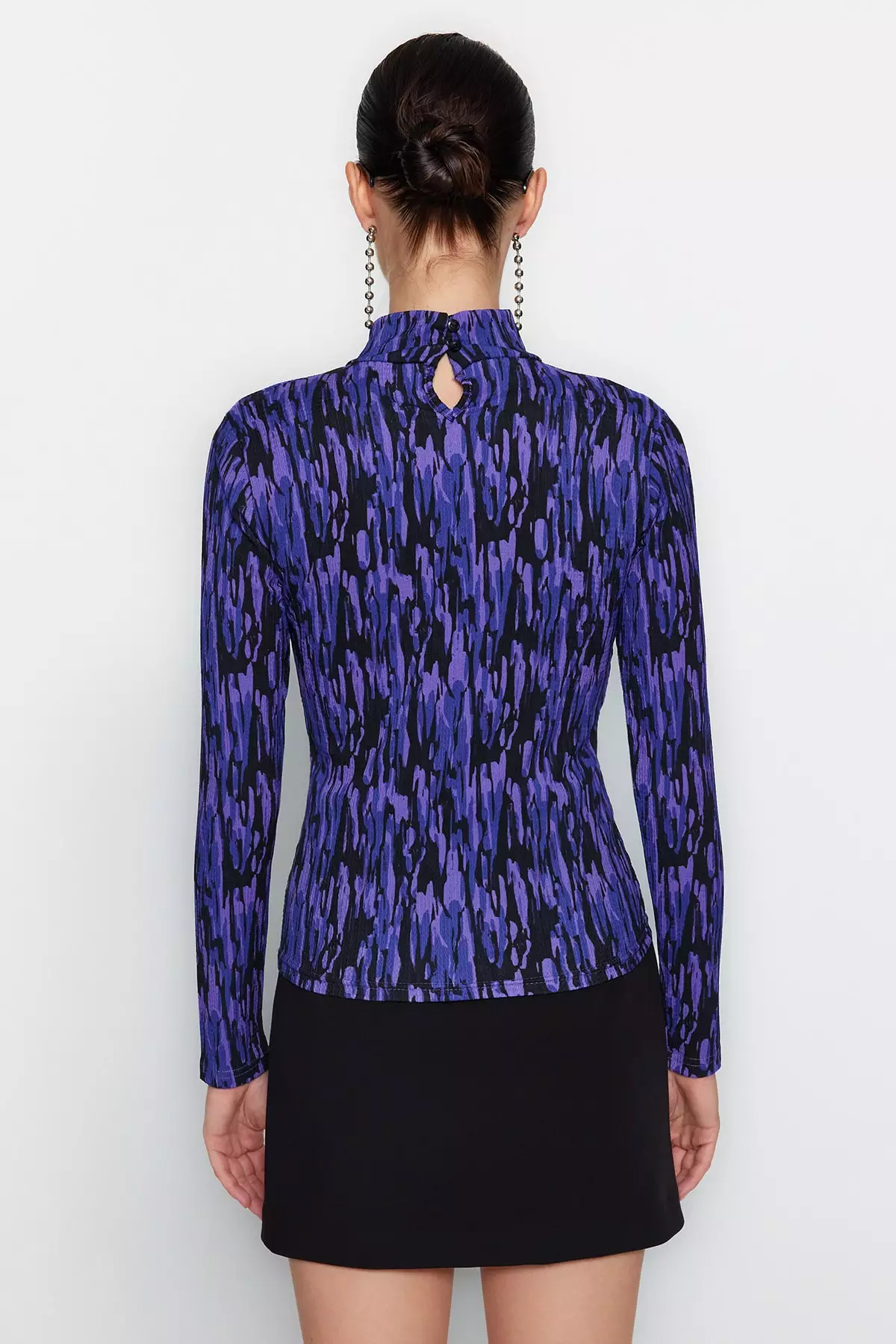 Printed Mock Neck Top