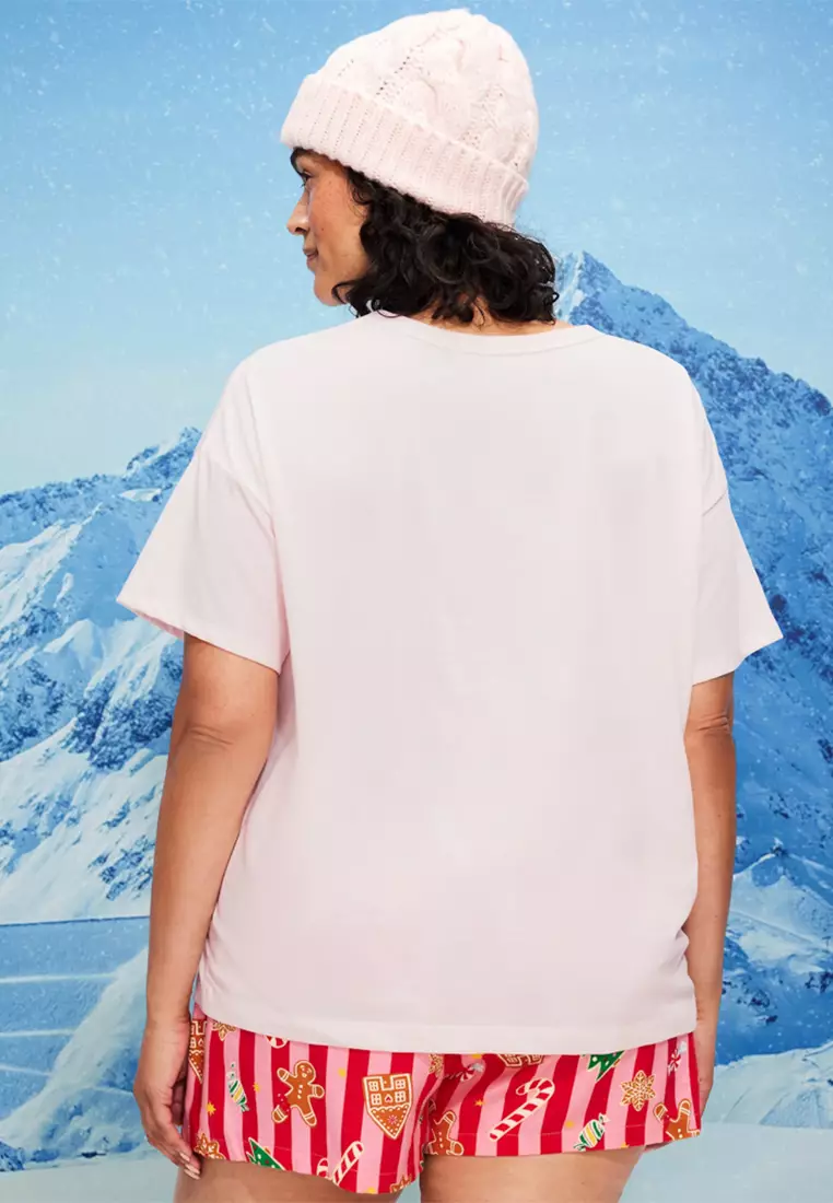 Holiday-Graphic Crew-Neck T-Shirt for Women