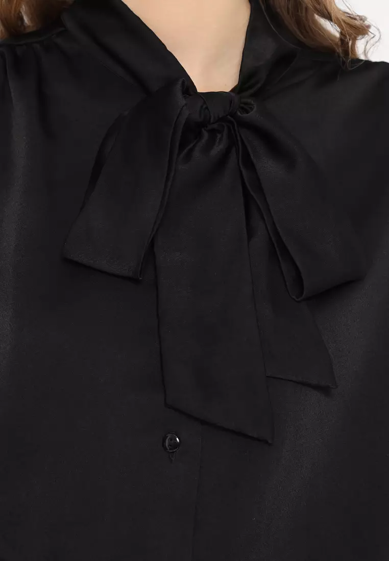 Mannequin Ribbon Silk Sateen Shirt