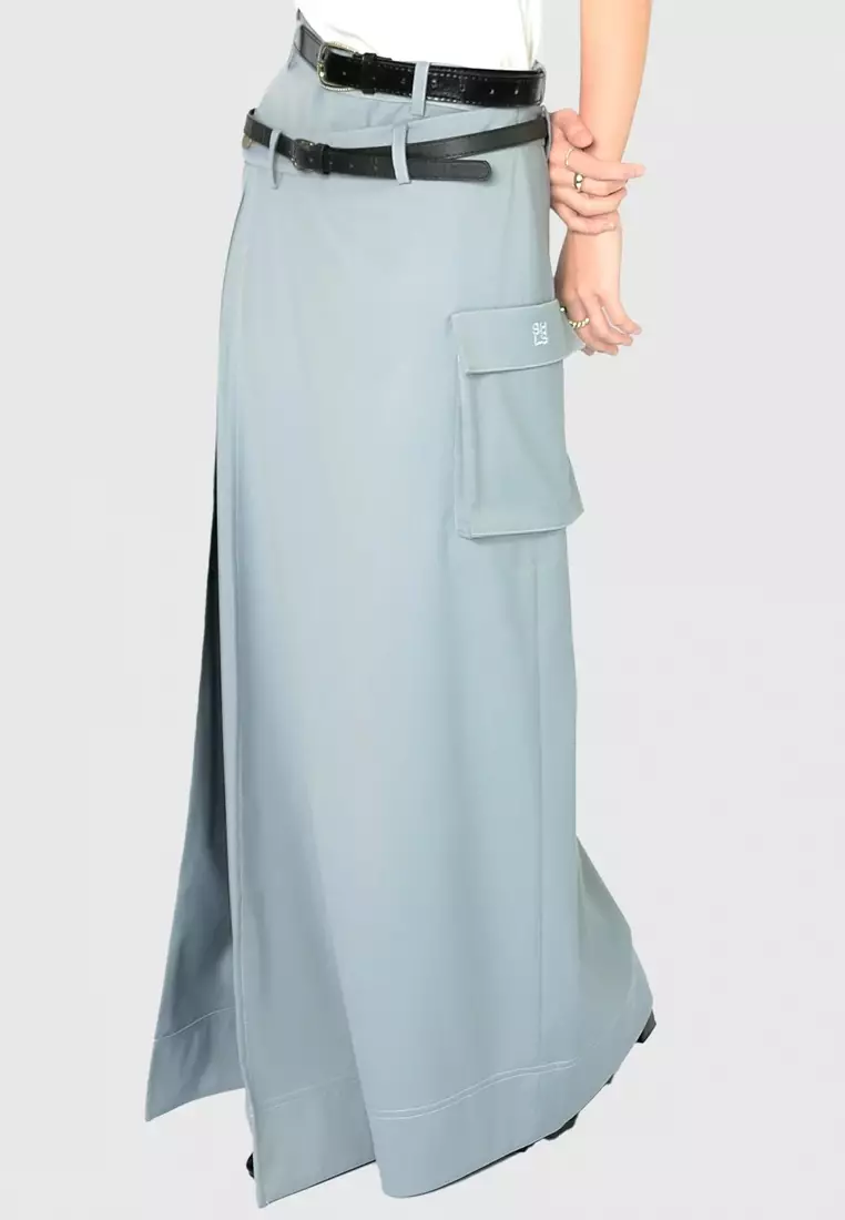 2-Layer A Line Skirt in Sky Blue