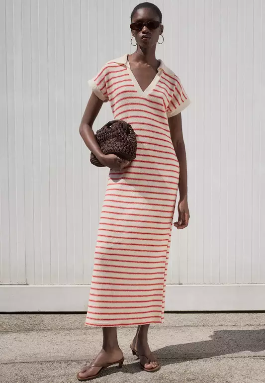 Long Striped Knitted Dress