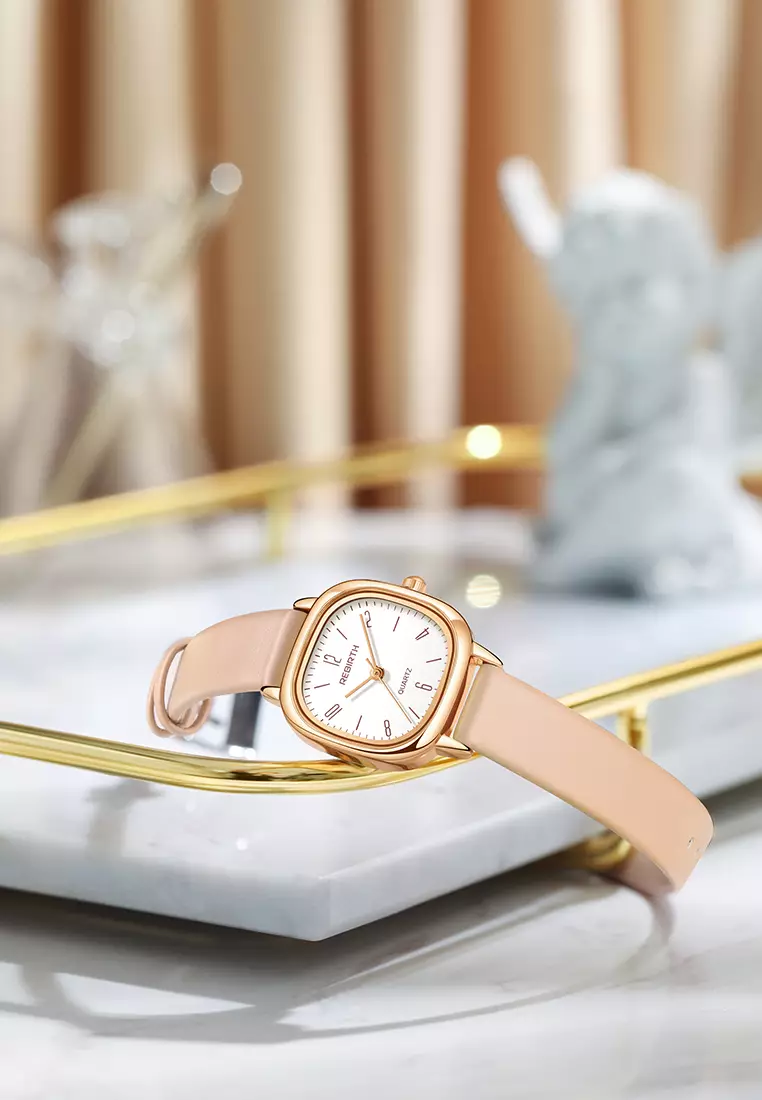 Jam Tangan Wanita Gaya Retro Korea untuk Bisnis Anti Air Jam Tangan Cewek Khaki