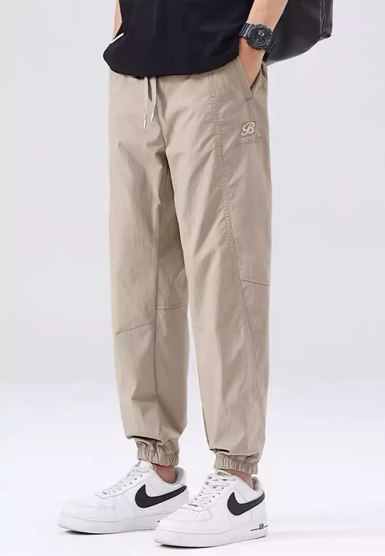 抽繩休閒束腳褲