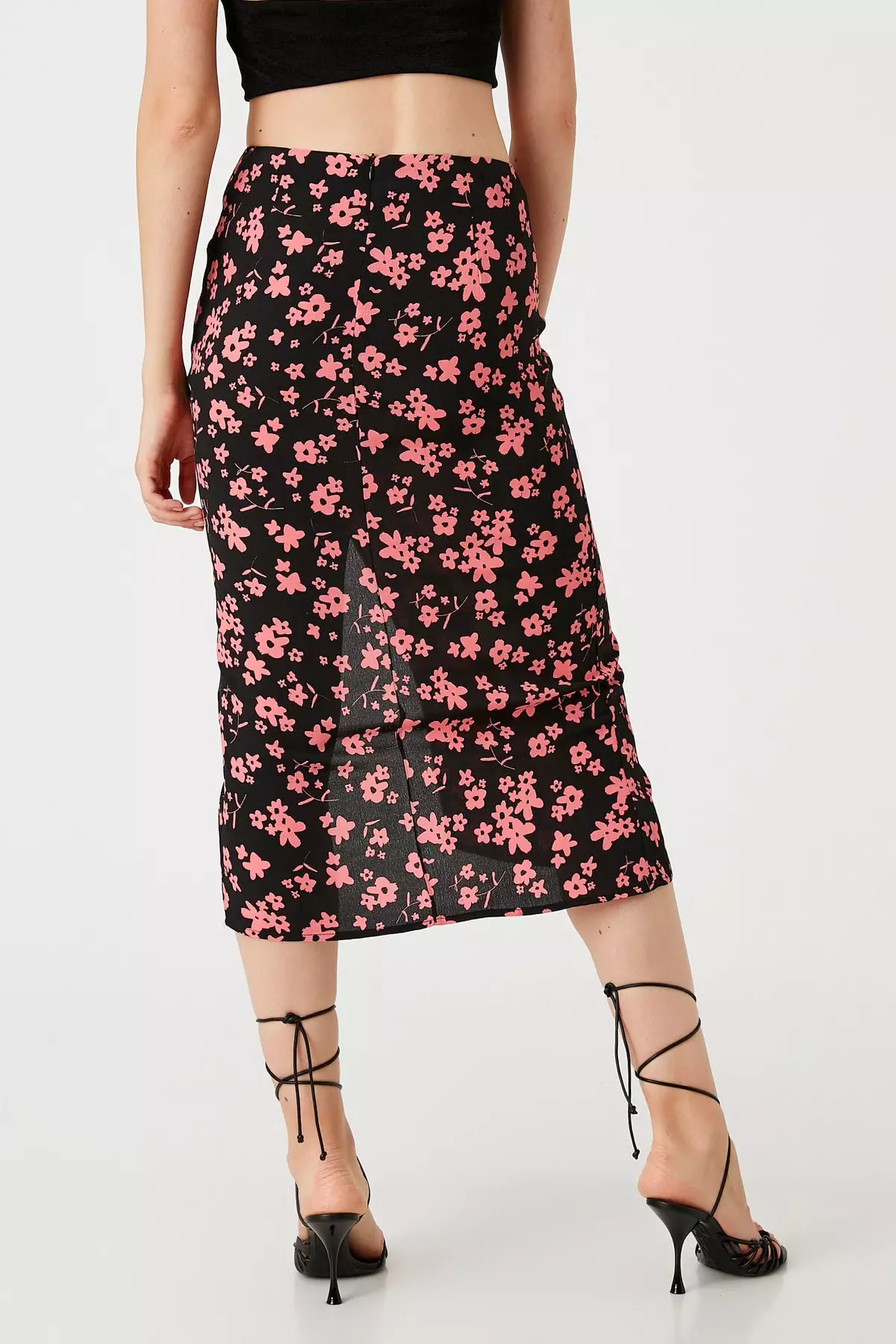 Silk look midi top skirt