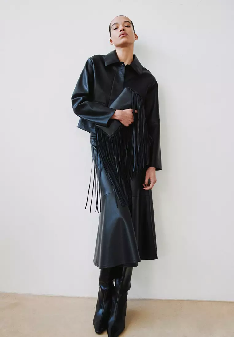 Faux-Leather Jacket With Pockets