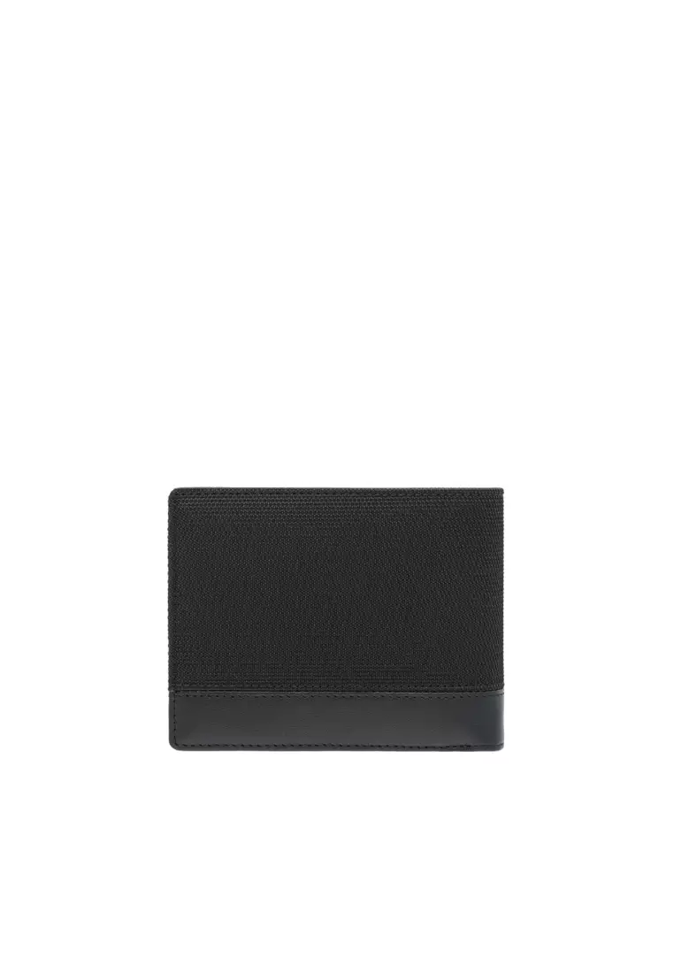Valentino Rudy Italy Men's Fabric + Leather Mid Flap Wallet 0468000-630