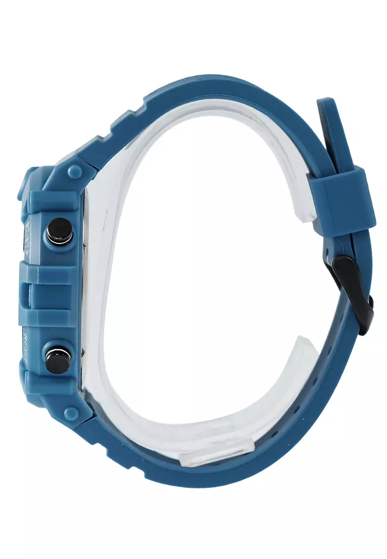 Alexandre Christie - Jam Tangan Pria - Light Blue - Rubber Strap - 9386 MHRIPBALB