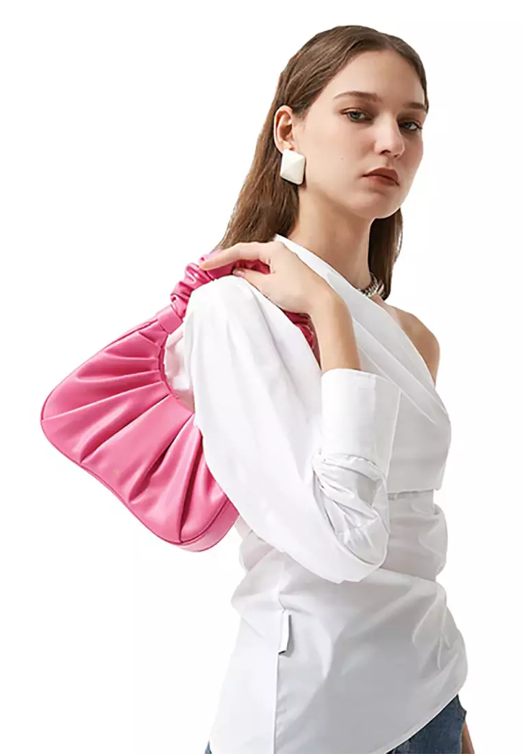 Gabbi Ruched Hobo Handbag - Pink