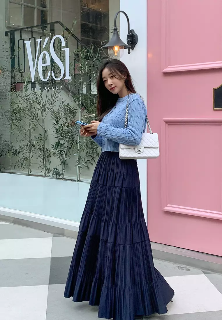 Elegant pleated skirt K061809-DB