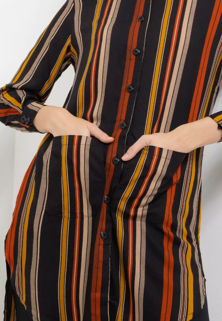 Tunik Motif Garis Warna