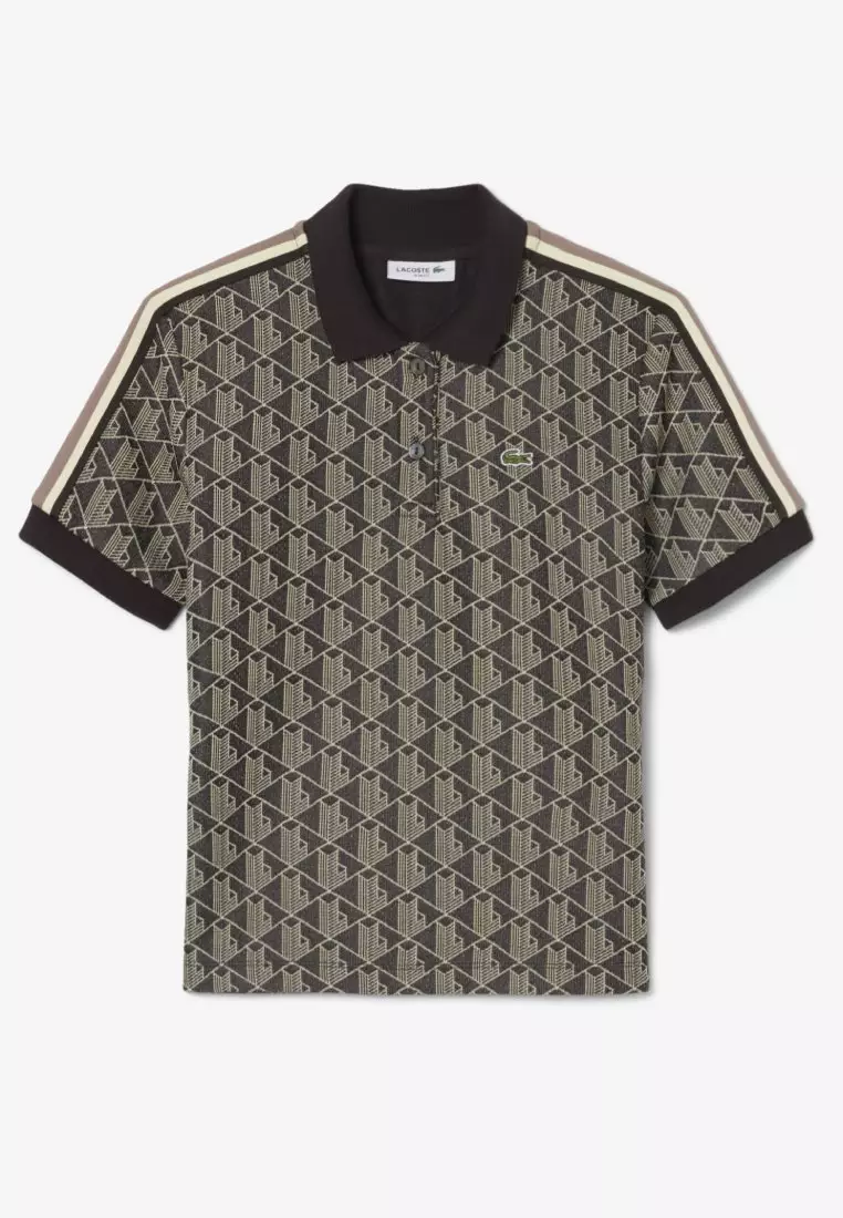 Slim Fit Monogram Jacquard Polo Shirt