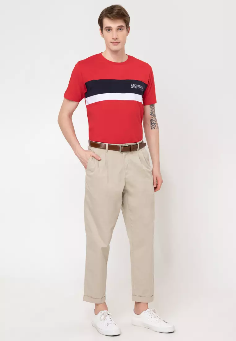 Round Neck Knit Pea T-Shirt