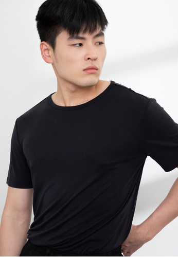 Origin by Zalora black Crew Neck T-Shirt made from Tencel 2540FAA39328F8GS_1