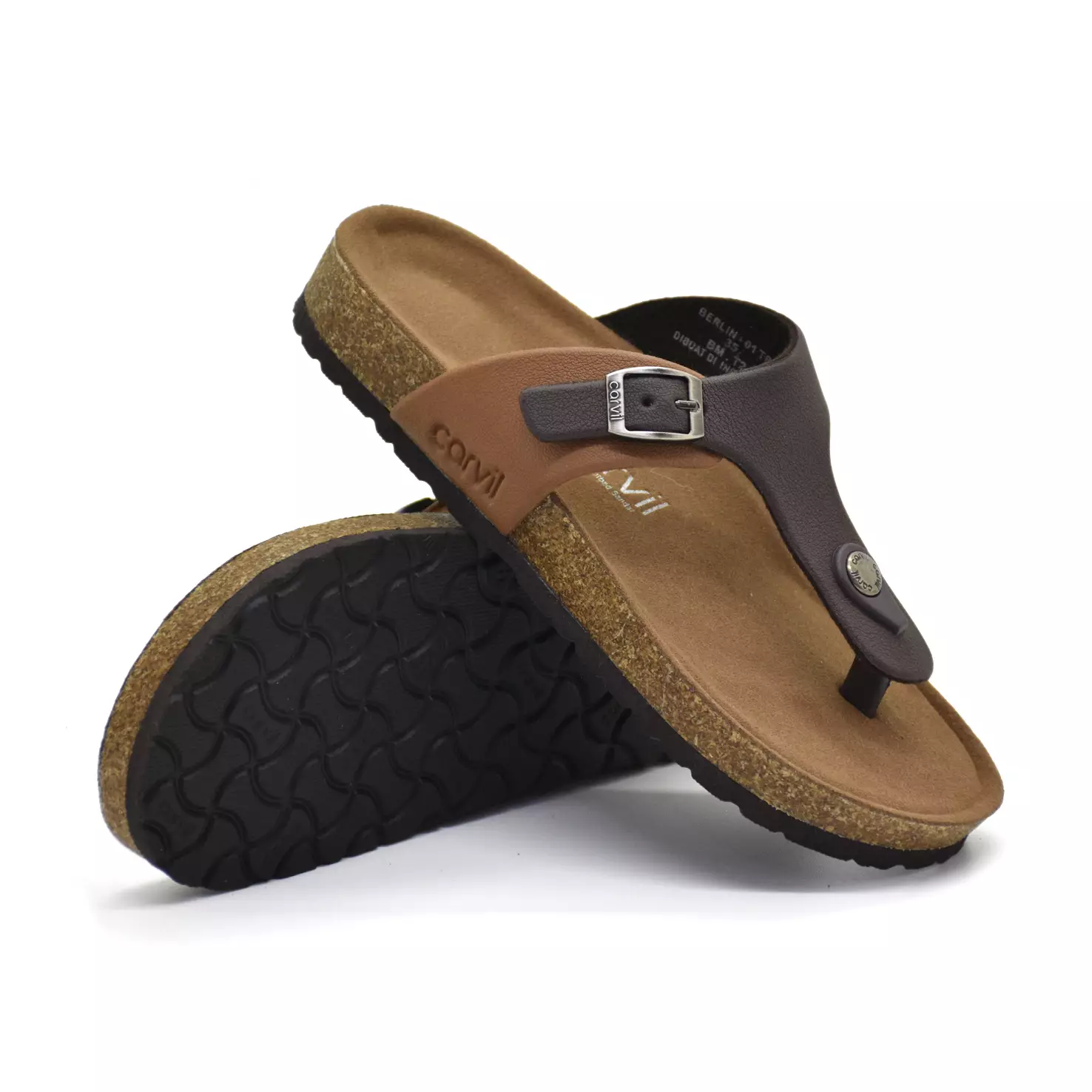 Carvil Sandal Anak Berlin-01 TP Dark Brown/Stone