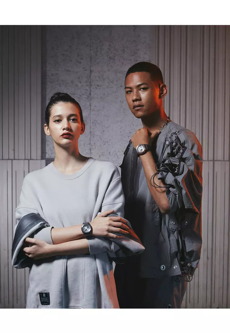 Women's Analog-Digital Watch GM-S2100MF-1A Midnight Fog Stainless Steel Case Black Resin Band Ladies Sport Watch