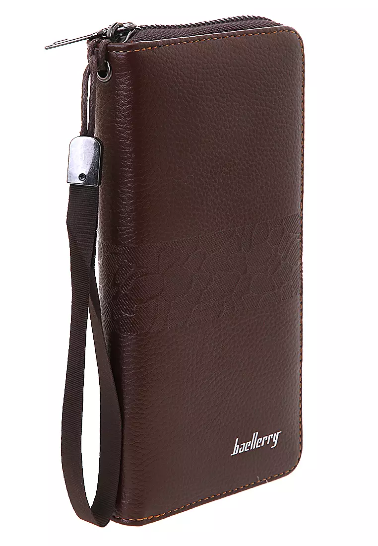 Dompet Pria Model Panjang List Motif Tengah Long Wallet Many Slot Material PU Leather ORIGINAL