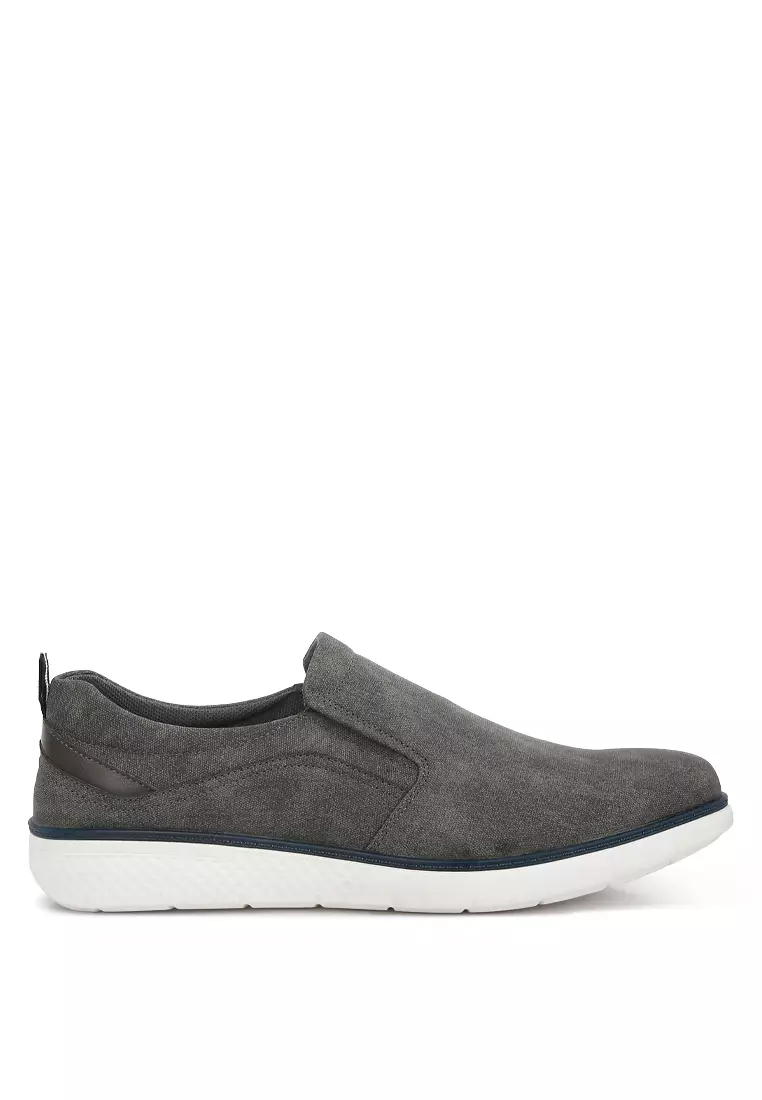 Discount on London Rag  shoes - SKU: Grey Slip On Casual Sneakers