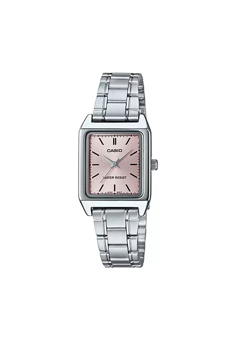 Buy Casio Watches Casio Women's Analog Watch LTPV007D4E Pink Dial with Stainless Steel Band