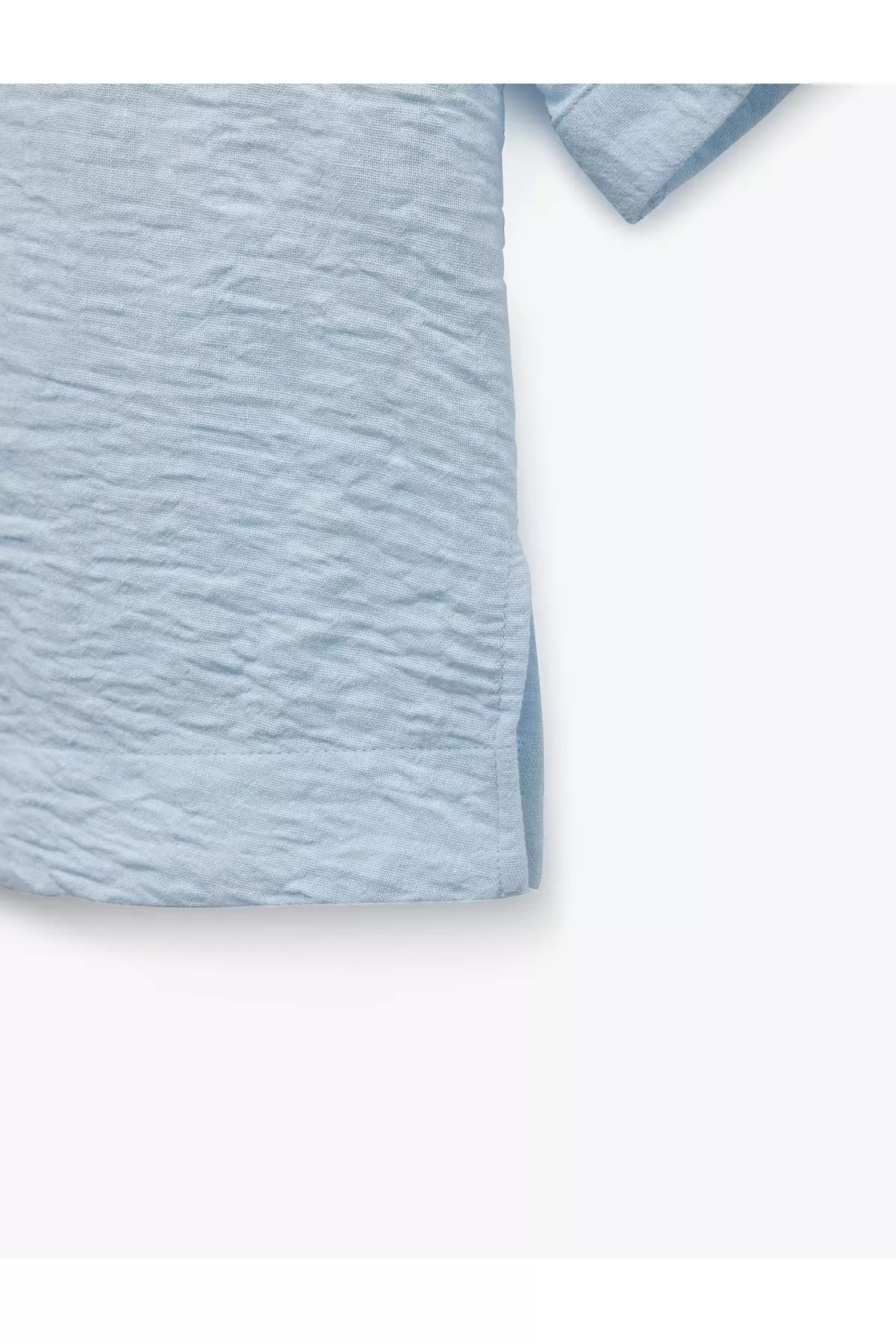 Classic Collar Elbow Length Short Sleeve Oversize Shirt