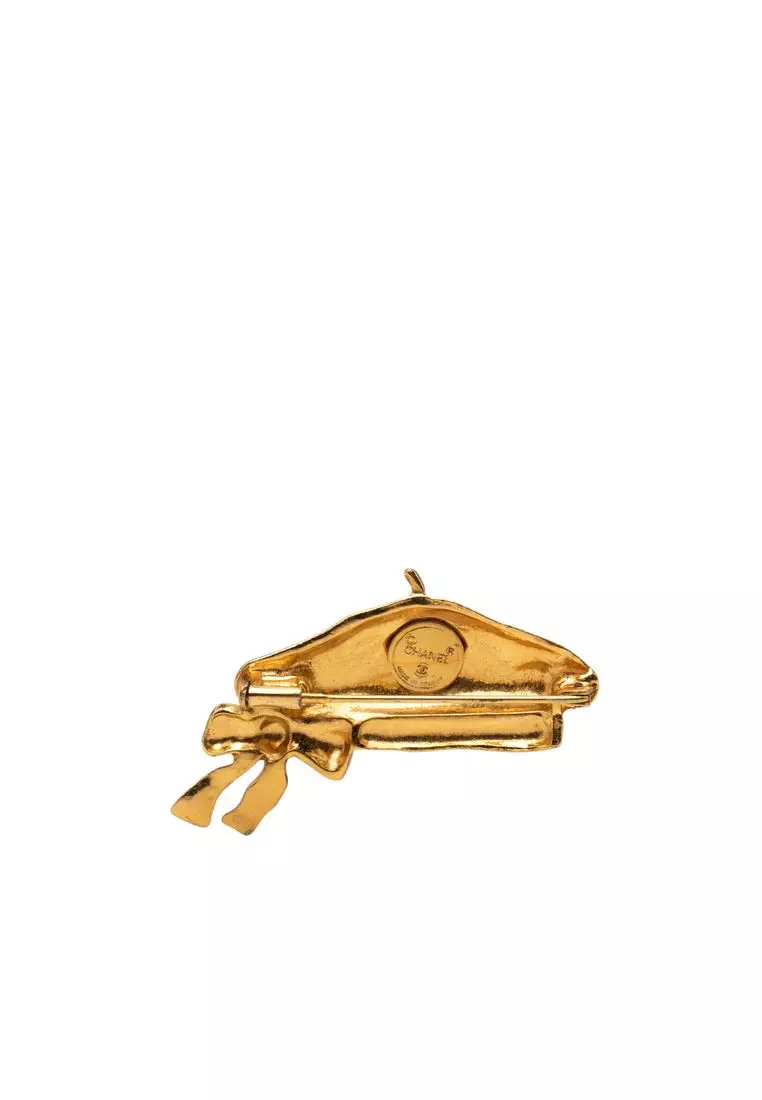 Pre-Loved Chanel Gold Plated Beret Hat Brooch