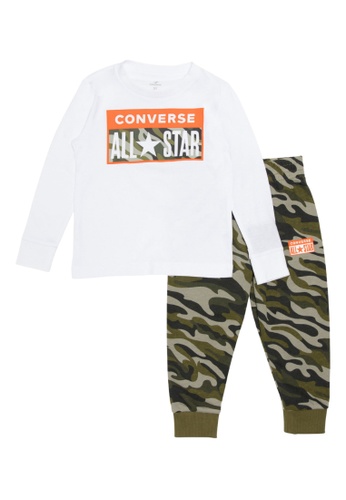 Converse green Converse Boy Toddler's Camo Long Sleeves Tee & Jogger Set (2 - 4 Years) - Field Surplus 8FD38KA7C4D5CEGS_1