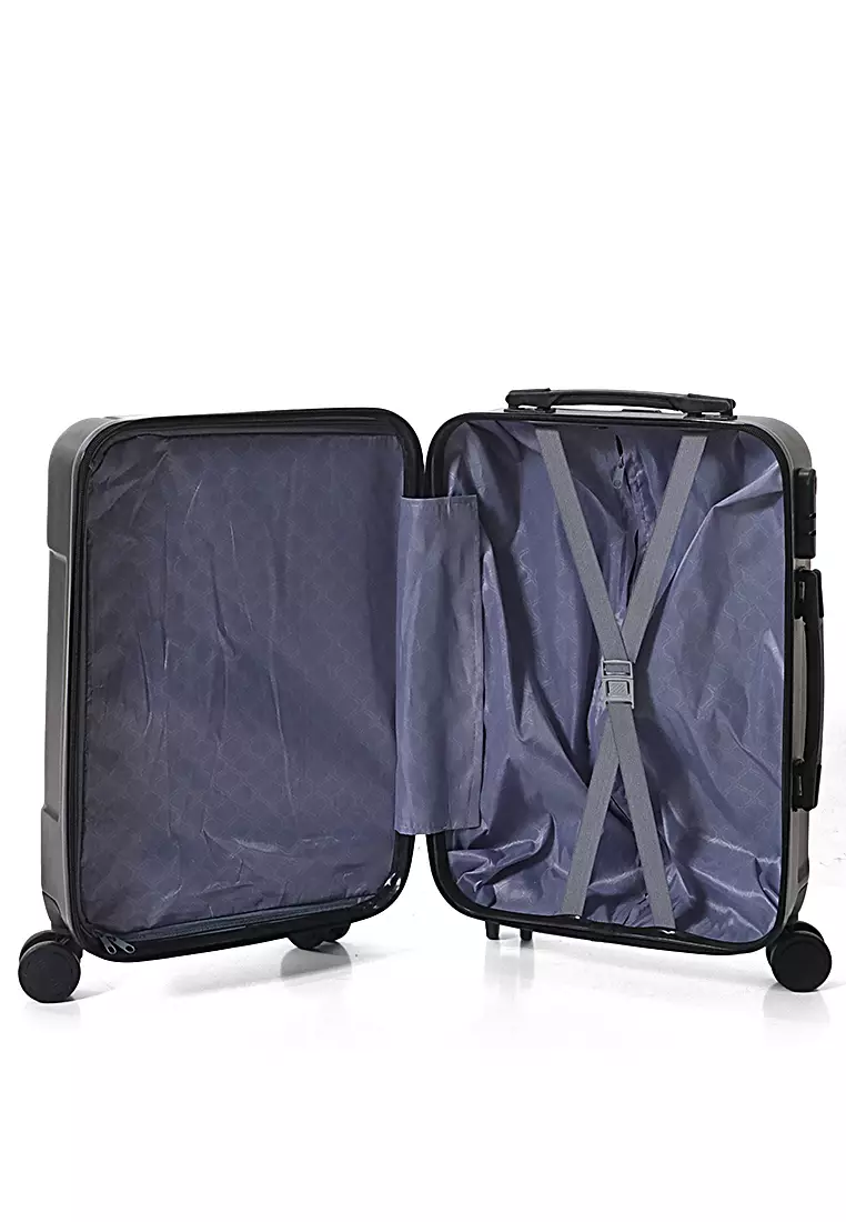 Carlton Koper Hardcase Unisex Size 20 Inch Suitcase Combination Lock Material ABS+PVC Coated ORIGINAL - Black