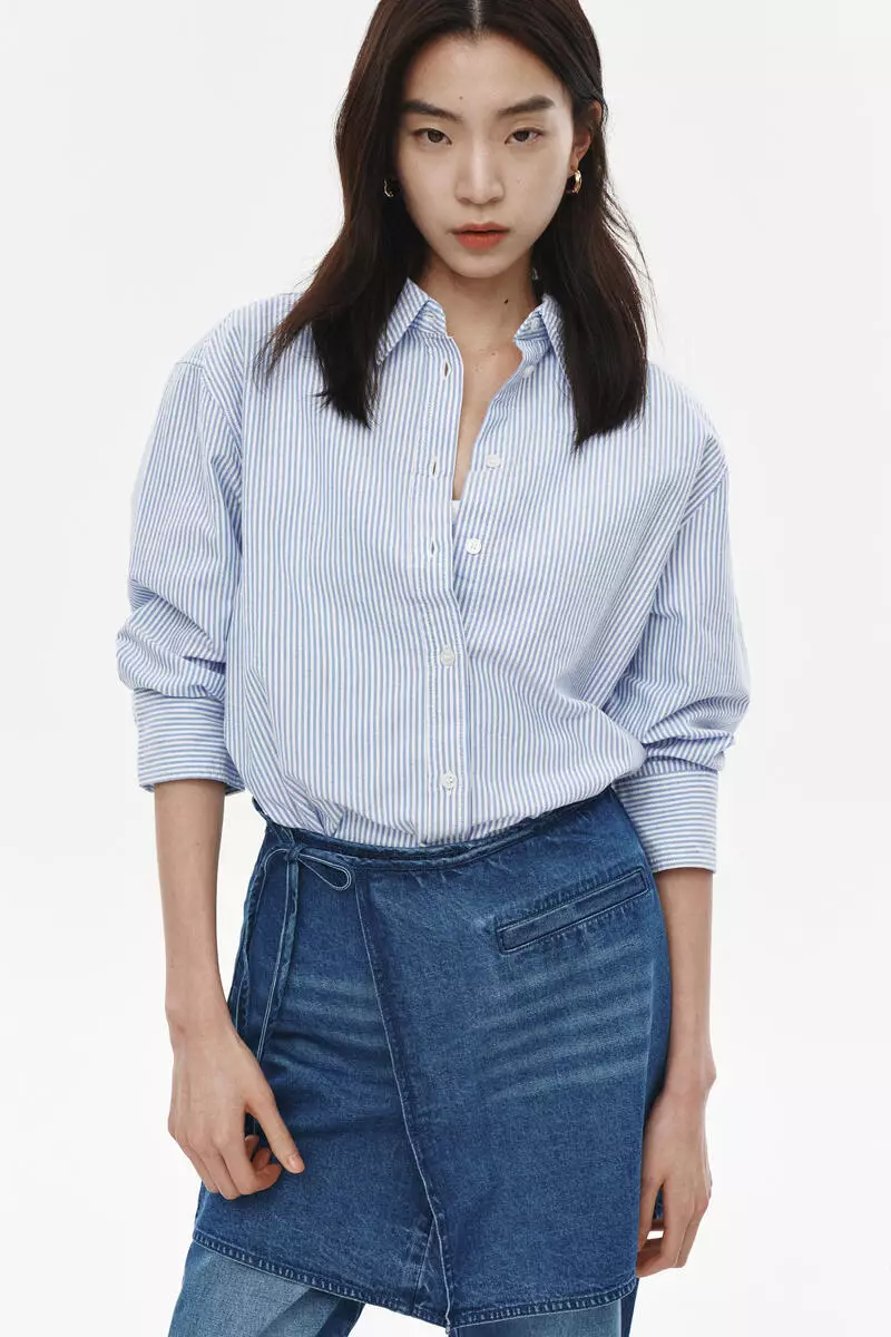 Skirt-layered trousers