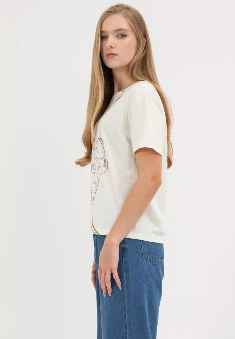 Ladies MFG Floral Tee White