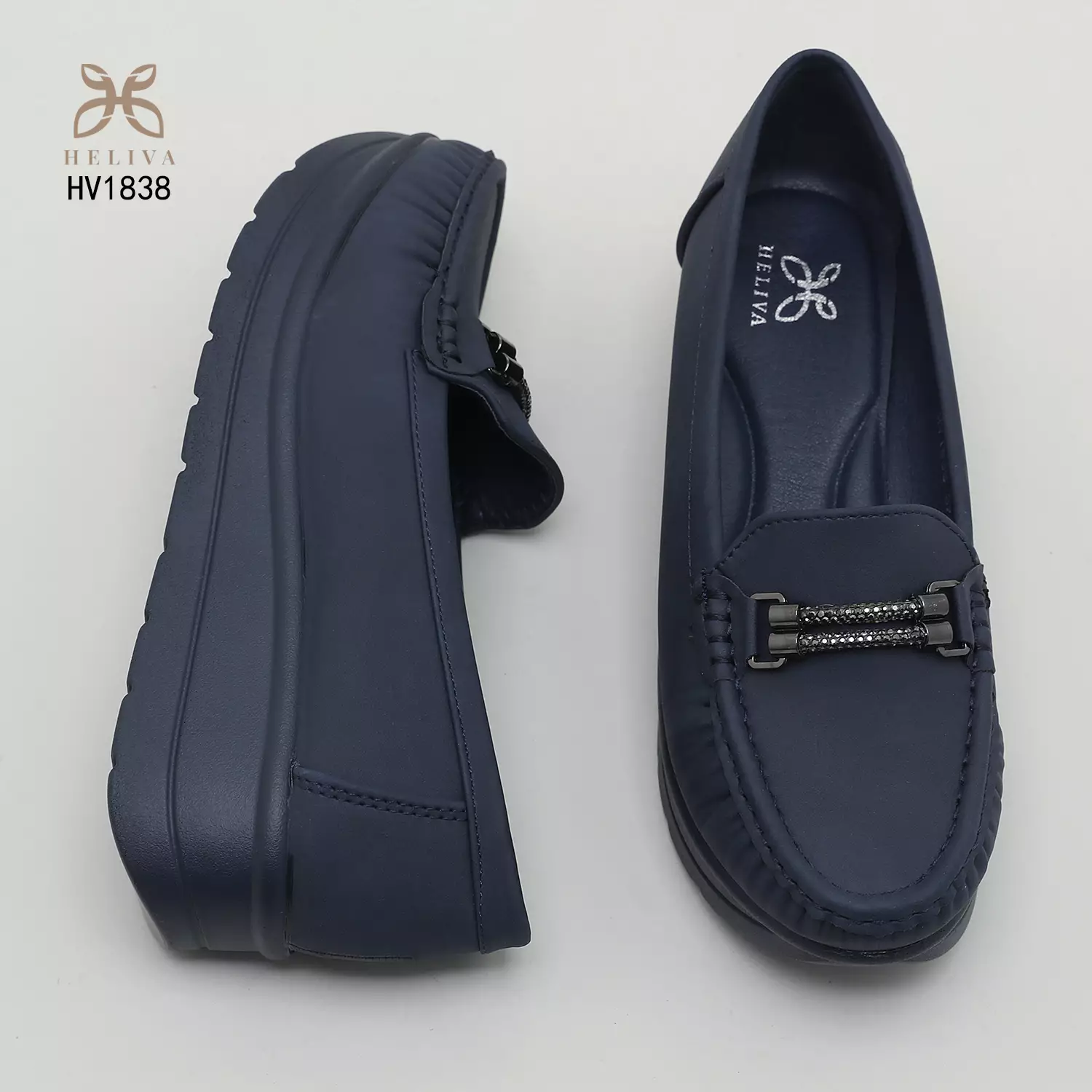 Heliva Denis Wedges Shoes Office Lady Looks With Braided Chain