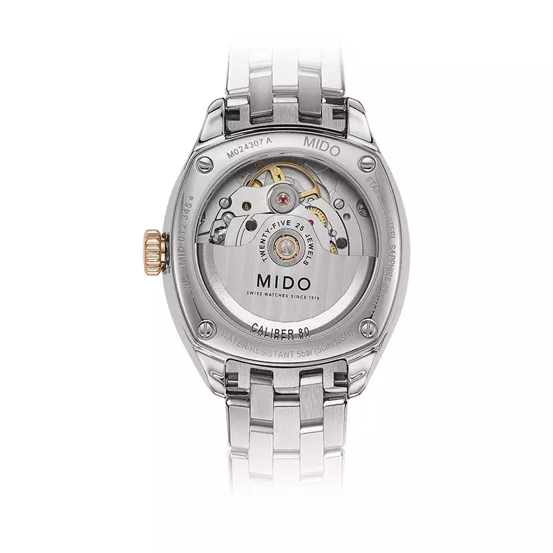 Jam Tangan Wanita MIDO Belluna II M024.307.22.116.00 Royal Lady Mother Of Pearl Dial Dual Tone Stainless Steel Strap