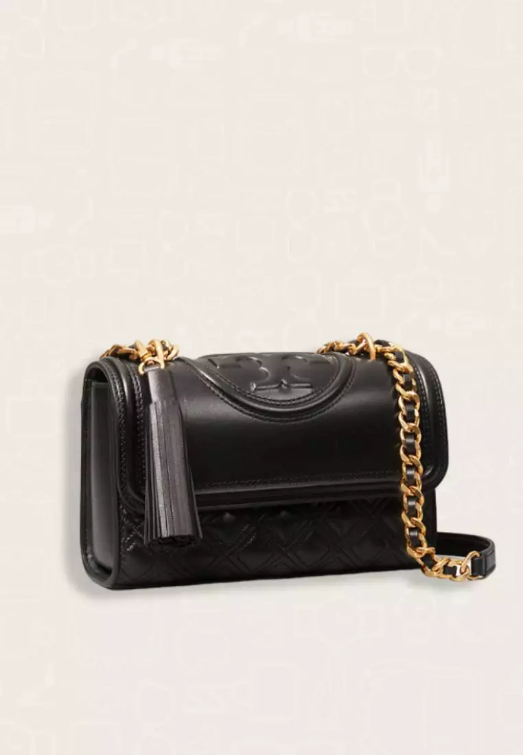 Tory Burch Small Fleming Convertible Shoulder Bag Black