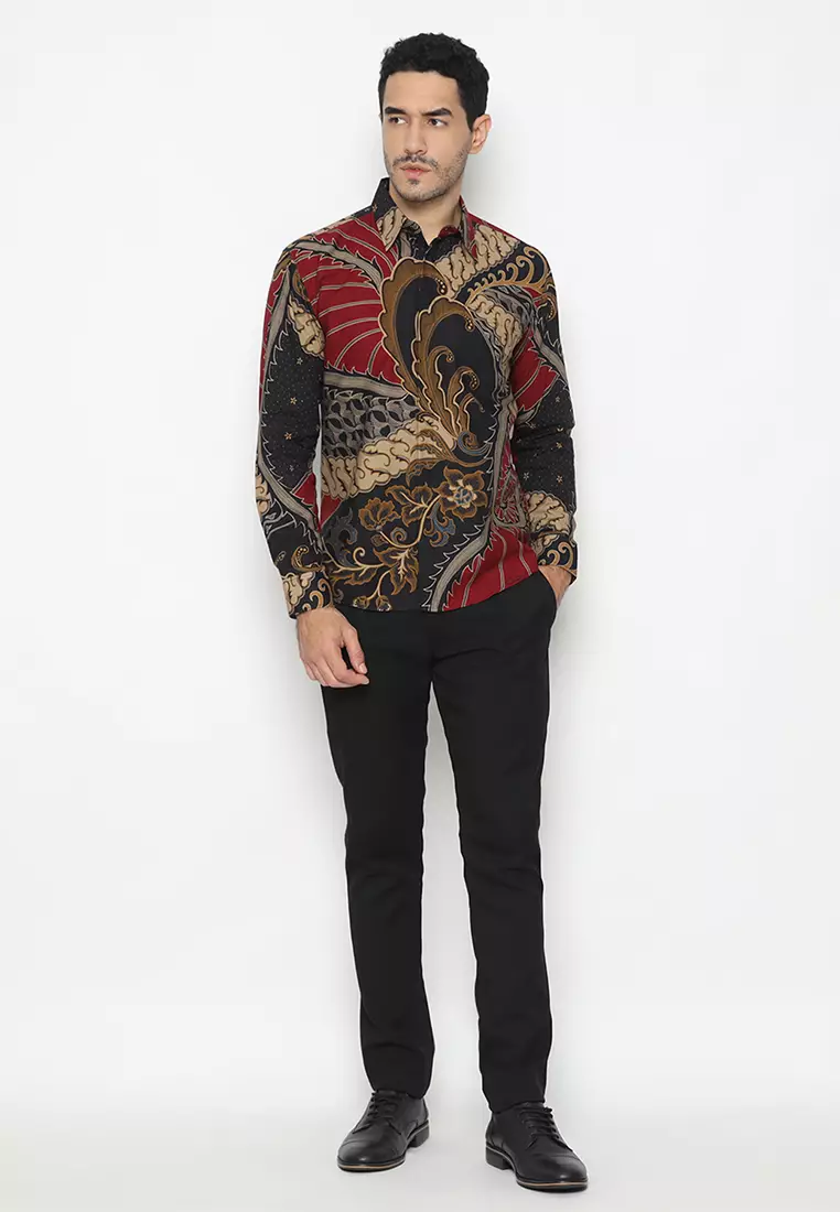 Kemeja Batik Pria Slimfit Brawijaya - Maroon