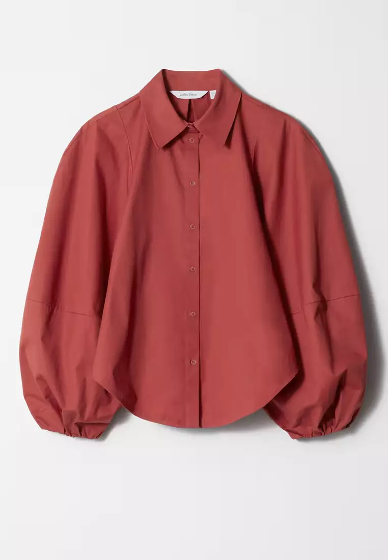 Voluminous Balloon-Sleeve Blouse