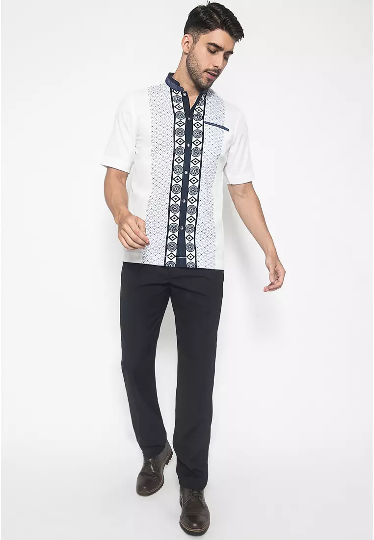 LGS - Baju Koko - Kemeja Koko - Koko Motif - Putih - Slim Fit - JSH.392.S1021KF.317.C