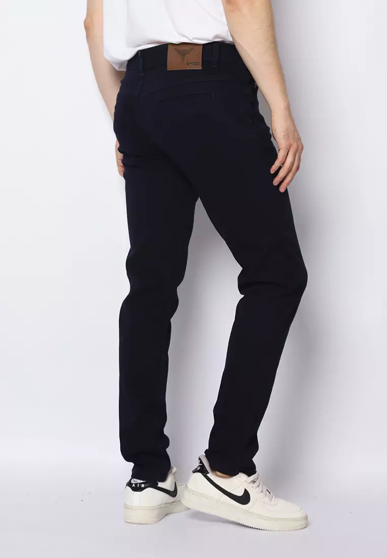 2nd RED Celana Panjang Pria Katun Chinos Slim Fit Cheers Mate Biru Navy 112503