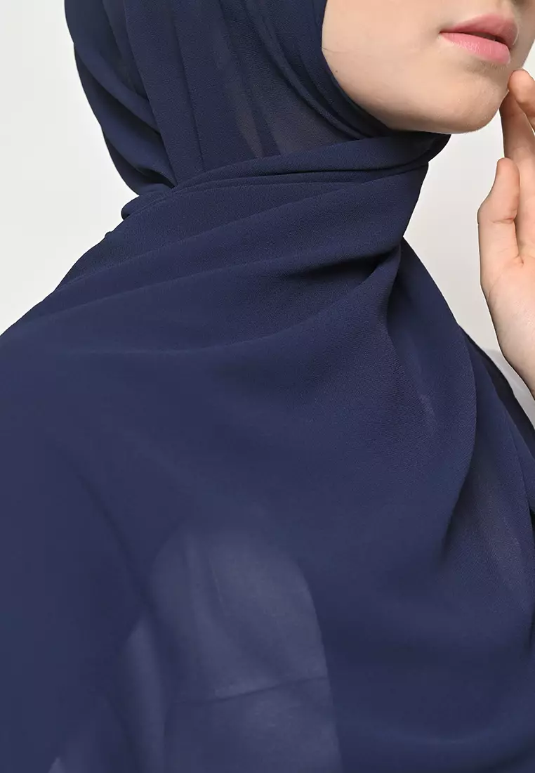 Pasmina  Cerutti Baby Doll Jahit Tepi Navy