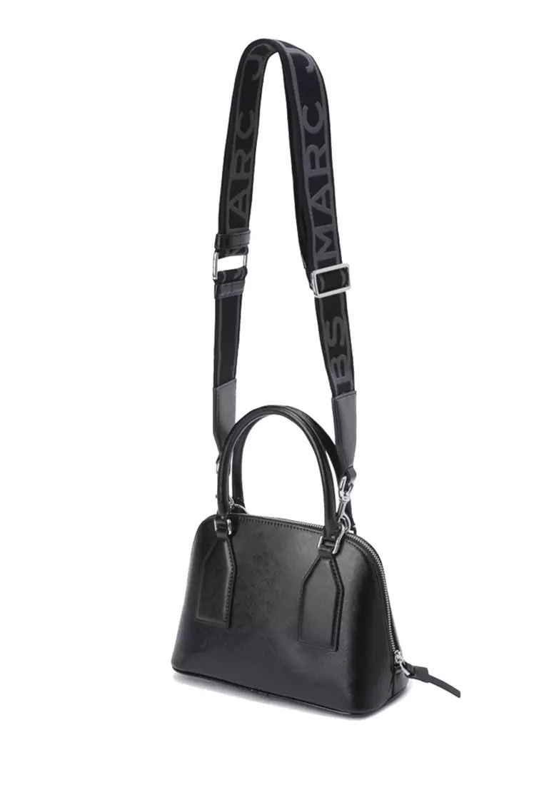 Small Leather Dome Satchel Crossbody Bag Black 4S4HSC003H02