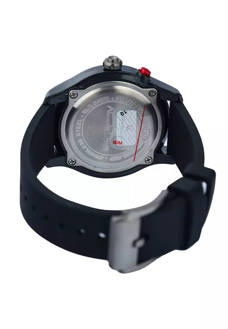 Alexandre Christie - Jam Tangan Analog Pria - Black - Rubber Strap - 9397MHRIGGRBA