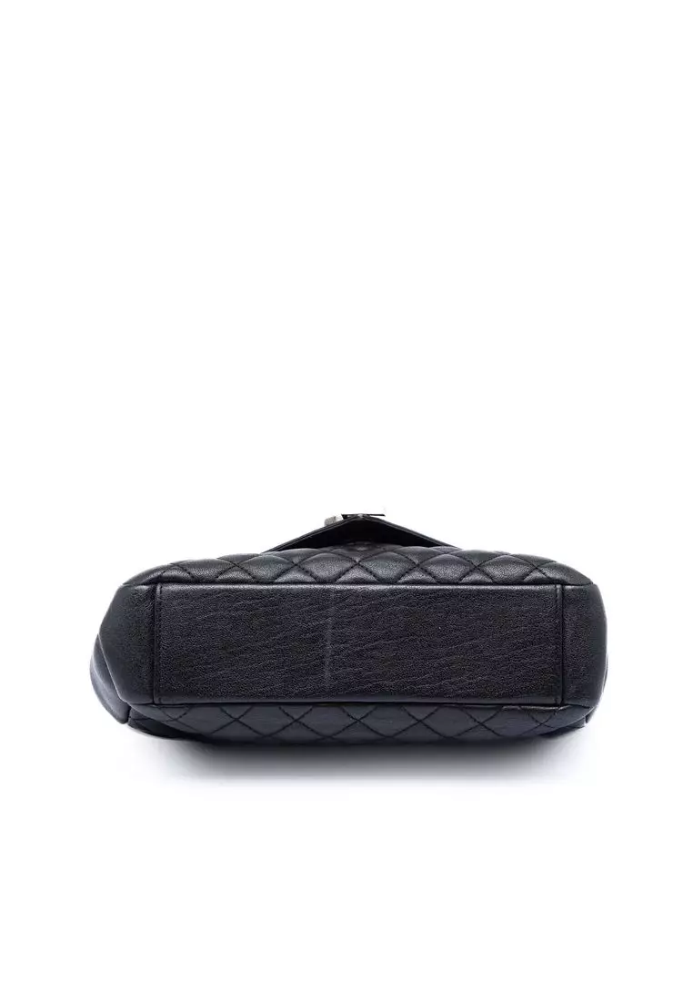 Pre-Loved Saint Laurent Medium Sheepskin Triquilt Monogram College Bag