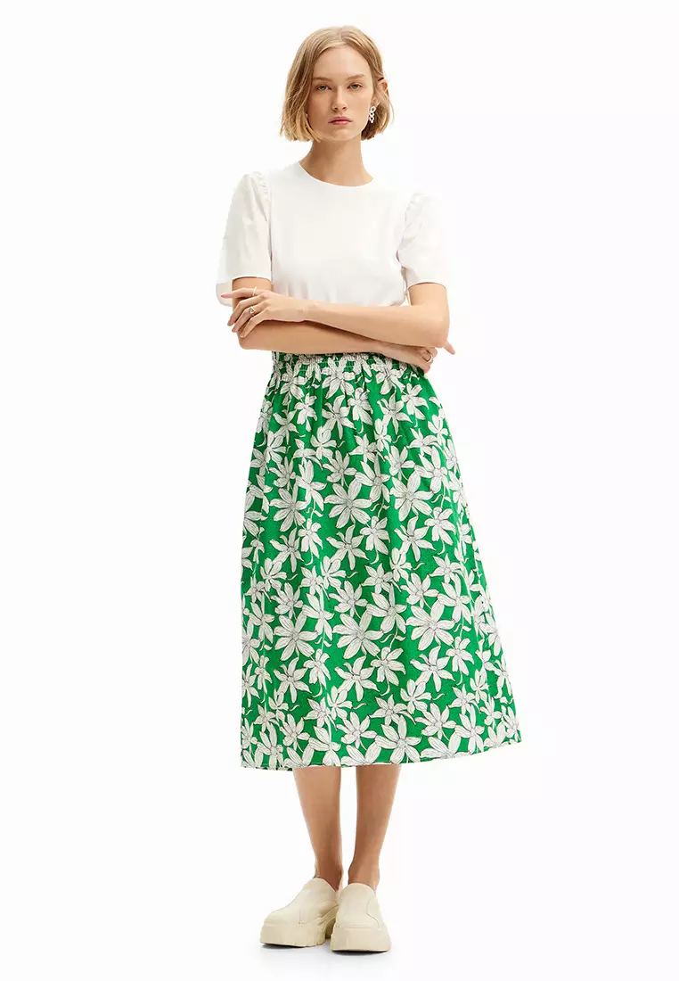 knee length dresses for ladies Desigual Floral Midi Dress - European Style, Flattering Fit