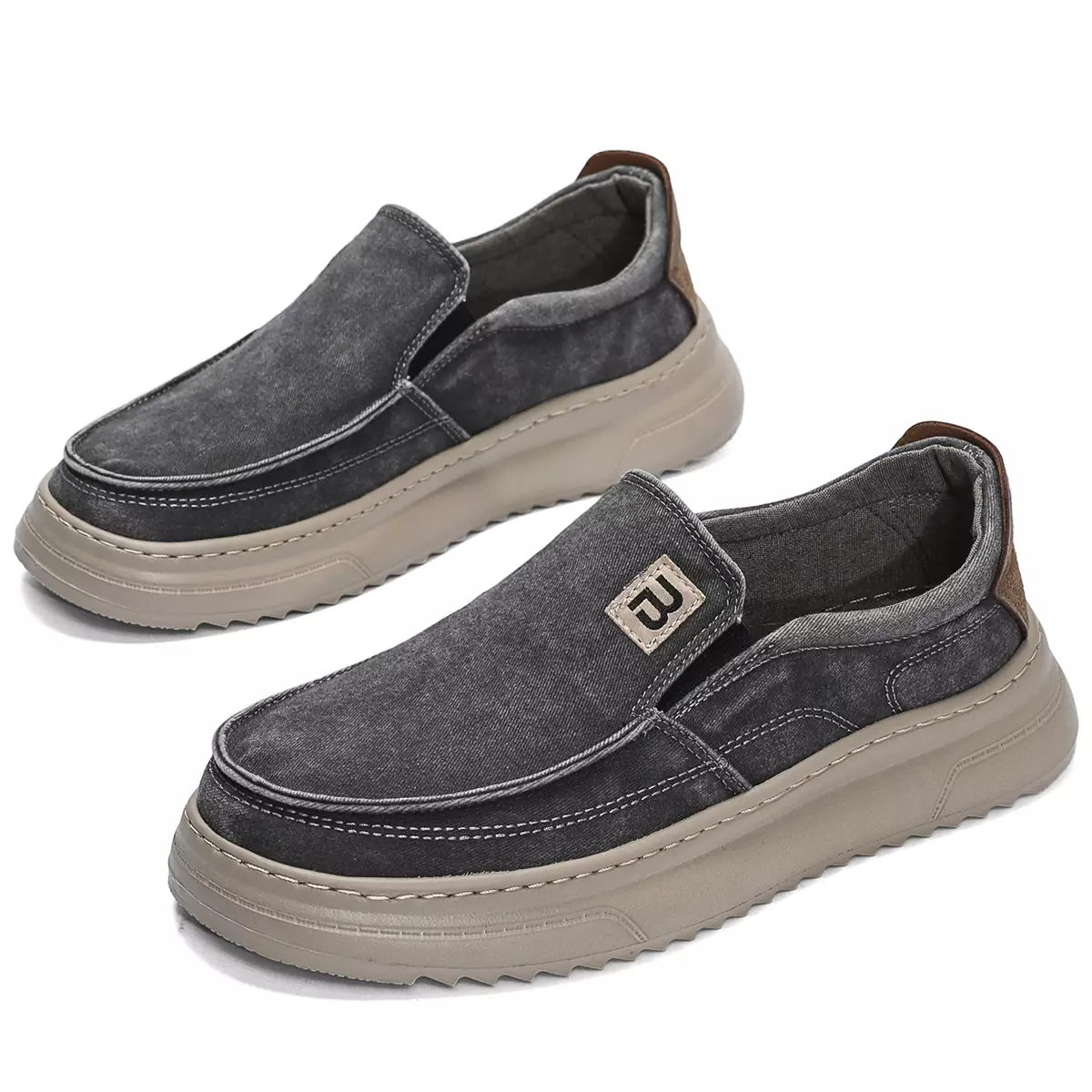 Sepatu Slip On Pria Kanvas Kasual Kerja Sepatu Cowok Modern XK1122
