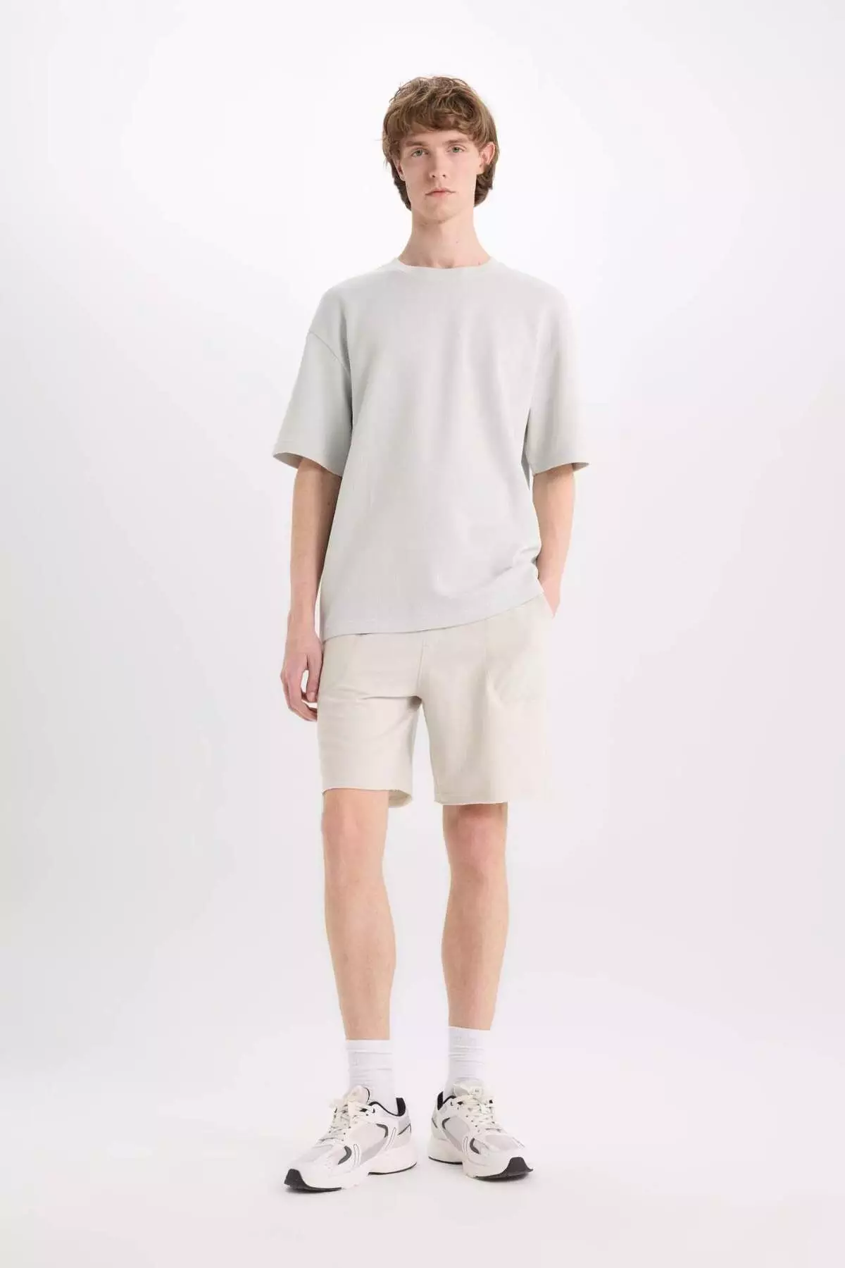 100% Cotton Slim Fit Slim Fit Skinny Leg Pocket Basic Straight Shorts B8673Ax25Sm