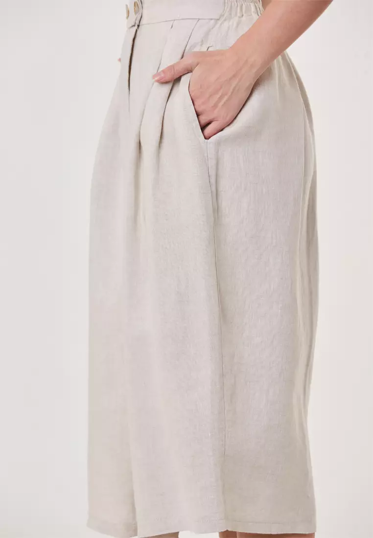 Zoya-3/4 Length Linen Skirt