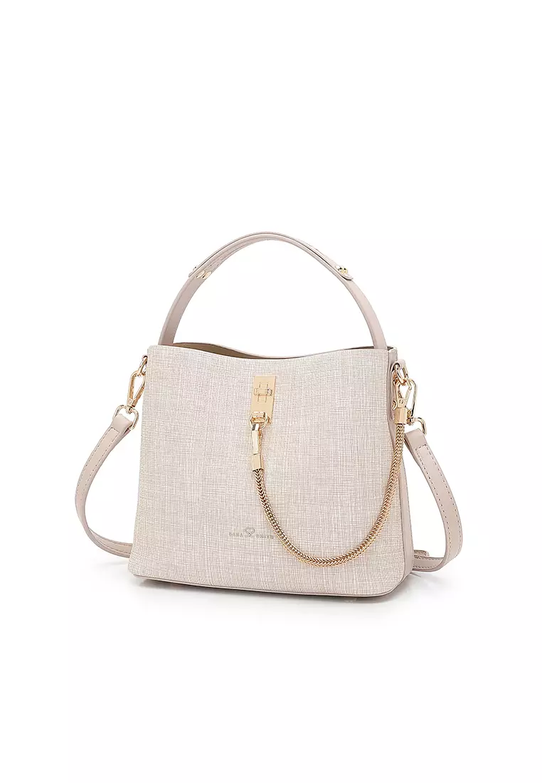 Women's Top Handle Bag / Sling Bag / Crossbody Bag (Tas Selempang / Tas Tangan) - Krem