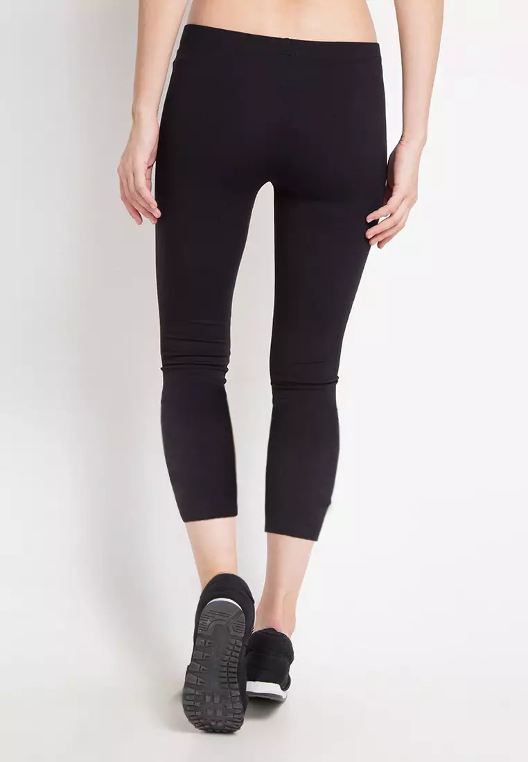 Basic Legging Capris Cotton - Black